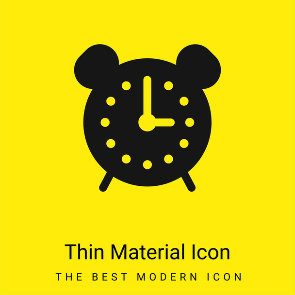 Riasztóóra minimális fényes sárga anyag ikon - Vektor, kép