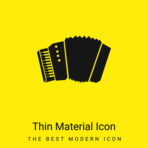 Accordion Silhouette With White Details minimal bright yellow material icon - Vector, Image