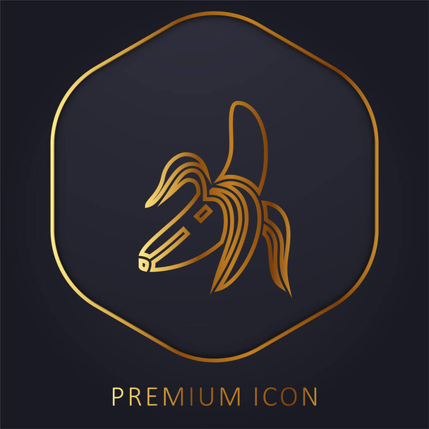 Banánová zlatá čára prémie logo nebo ikona - Vektor, obrázek