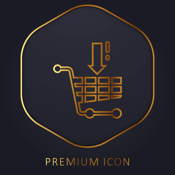 Kosárba Golden line prémium logó vagy ikon - Vektor, kép