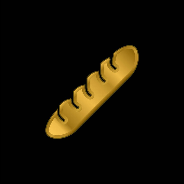 Baguette gold plated metalic icon or logo vector - Vector, Image