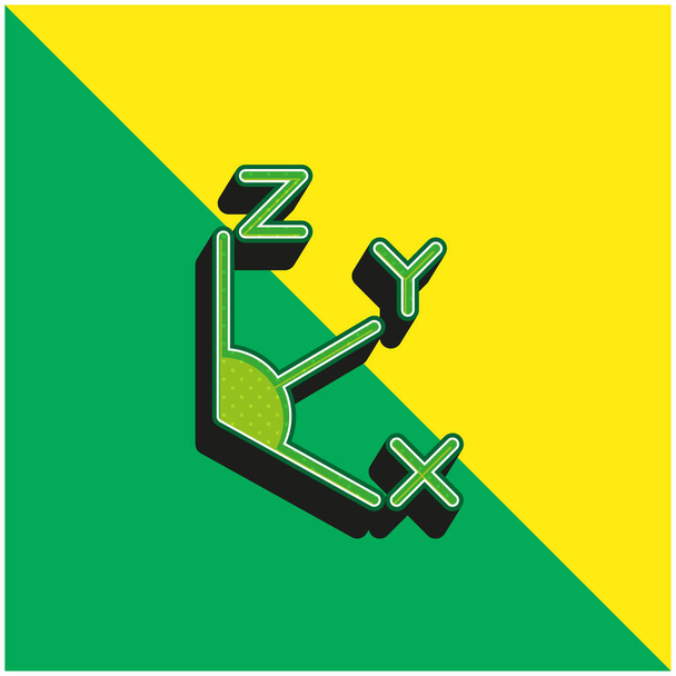 Axis Logo icona vettoriale 3d moderna verde e gialla - Vettoriali, immagini