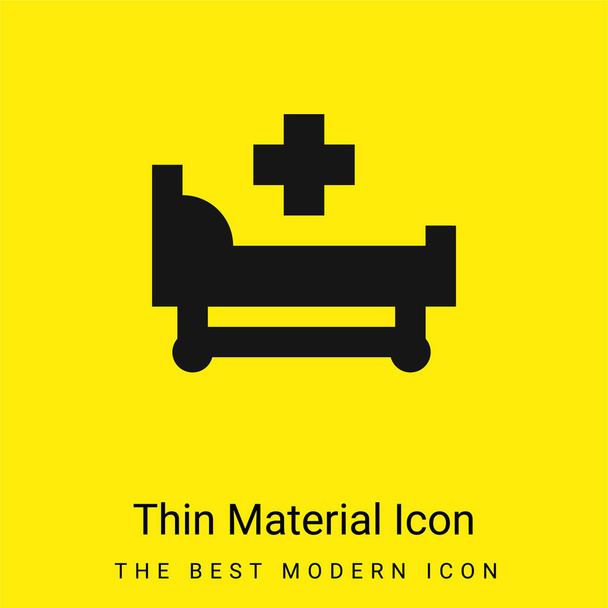 Cama mínima icono de material amarillo brillante - Vector, imagen