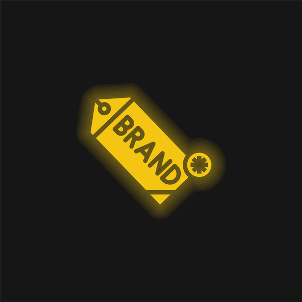 Бренд жовтий сяючий неоновий значок
 - Вектор, зображення