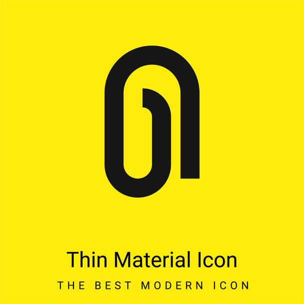 Bevestigd minimale helder geel materiaal icoon - Vector, afbeelding