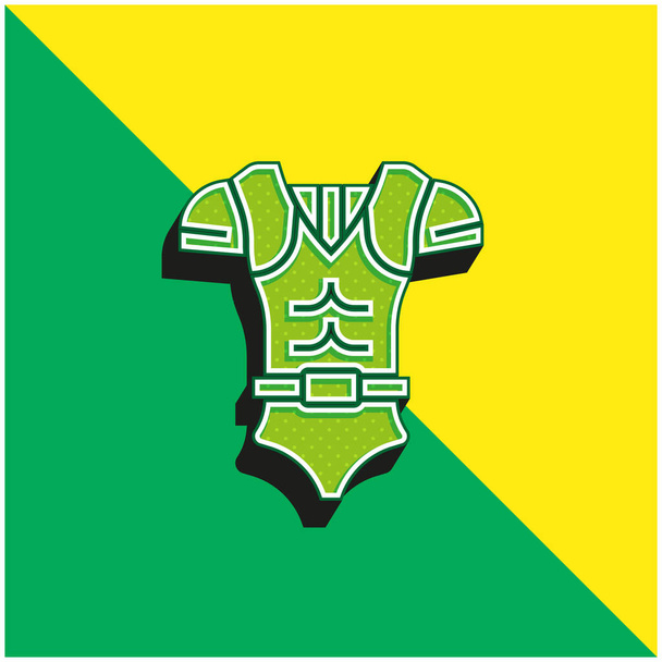 Armadura verde y amarillo moderno logotipo del icono del vector 3d - Vector, imagen