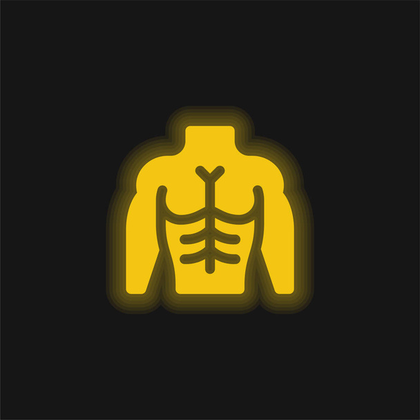 Icona al neon brillante giallo corpo - Vettoriali, immagini