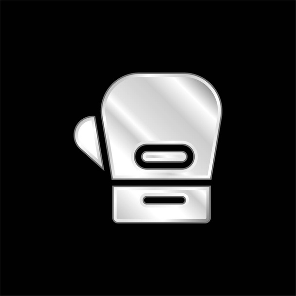 Box Rukavice postříbřená kovová ikona - Vektor, obrázek