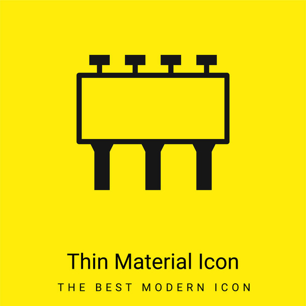Billboard minimal bright yellow material icon - Vector, Image