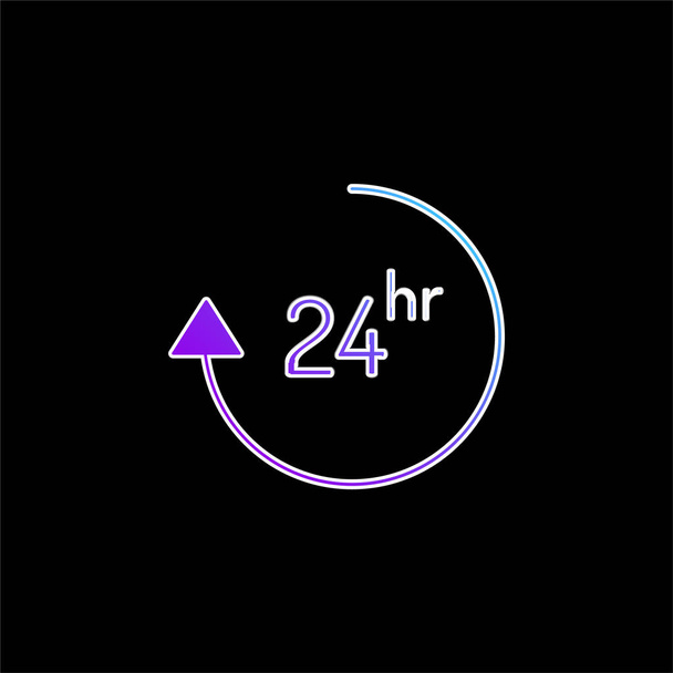 Ícone de vetor gradiente azul de 24 horas - Vetor, Imagem