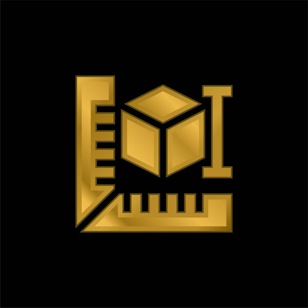 3d принтер золота металева іконка або вектор логотипу
 - Вектор, зображення