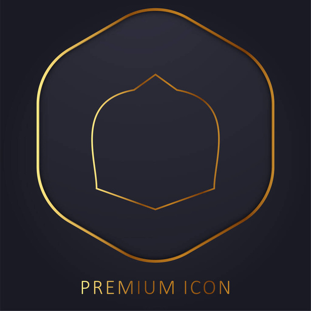 Black War Shield golden line premium logo or icon - Vector, Image