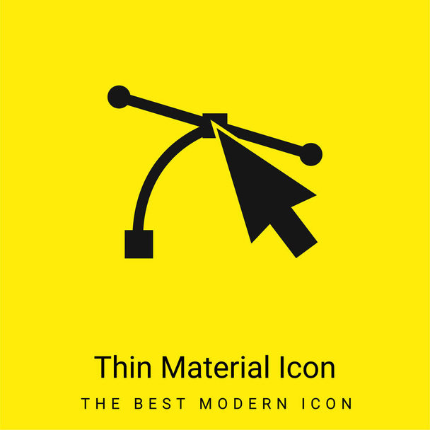 コネクタラインでの矢印ポインティング最小限の明るい黄色の材料アイコン - ベクター画像