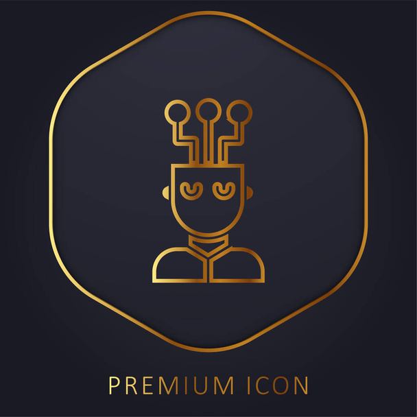 AI linea dorata logo premium o icona - Vettoriali, immagini