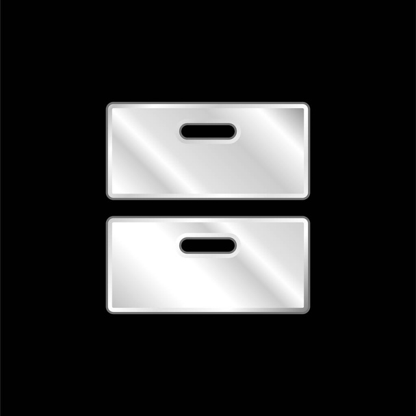 2 Laatikot hopeoitu metallinen kuvake - Vektori, kuva