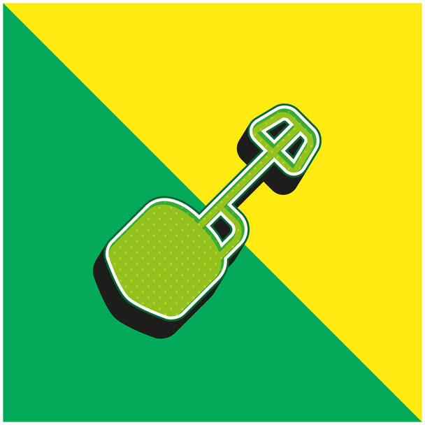 Büyük Kürek Yeşil ve Sarı Modern 3D vektör simgesi logosu - Vektör, Görsel
