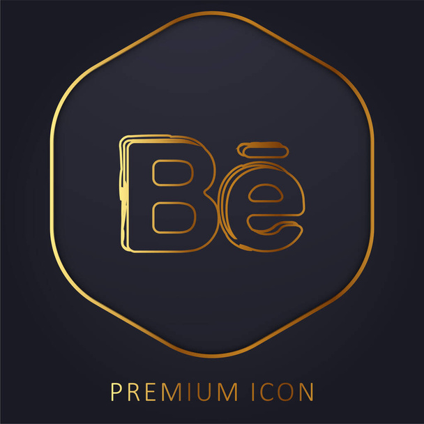 Behance Sketched Social Logo línea de oro logotipo premium o icono - Vector, Imagen