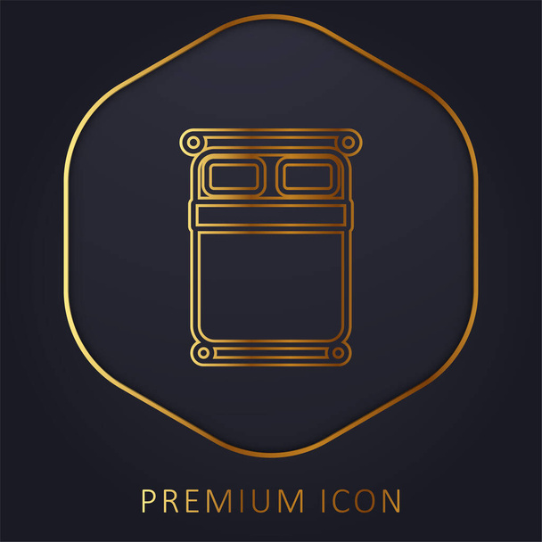 Logo nebo ikona prémie na zlatou linii postele - Vektor, obrázek