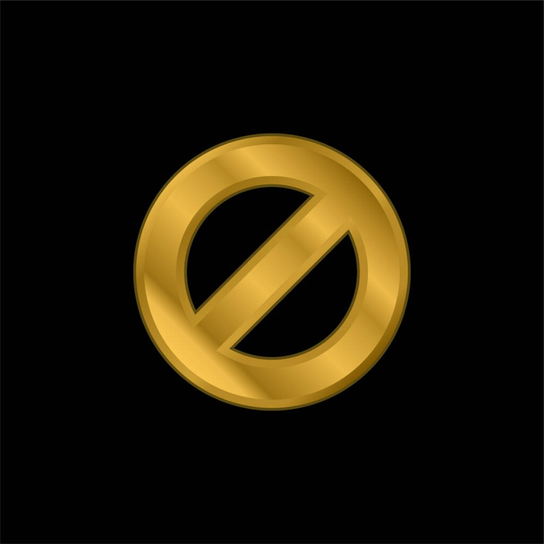 Altın kaplamalı metalik simge veya logo vektörünü engelle - Vektör, Görsel