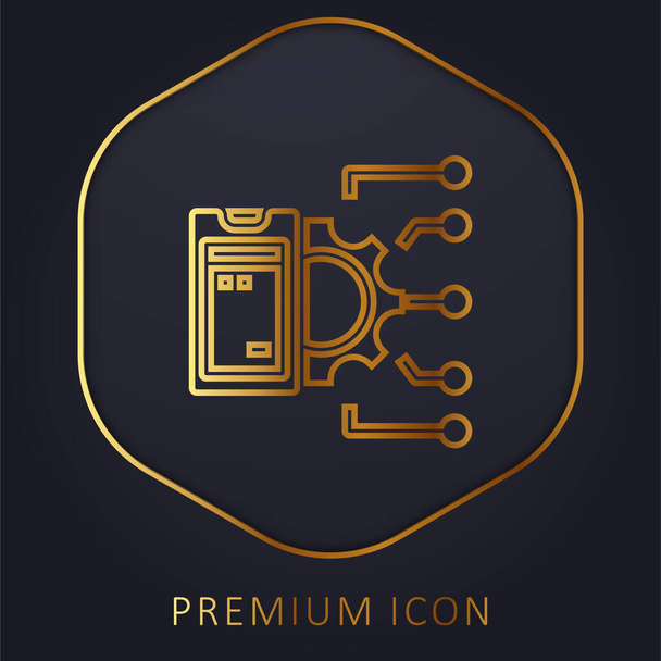 Api gouden lijn premium logo of pictogram - Vector, afbeelding