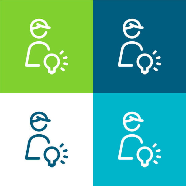 Art Director Flat four color minimal icon set - Vector, Image