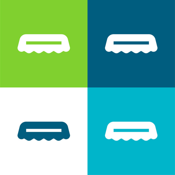 Palack kupak Lapos négy szín minimális ikon készlet - Vektor, kép