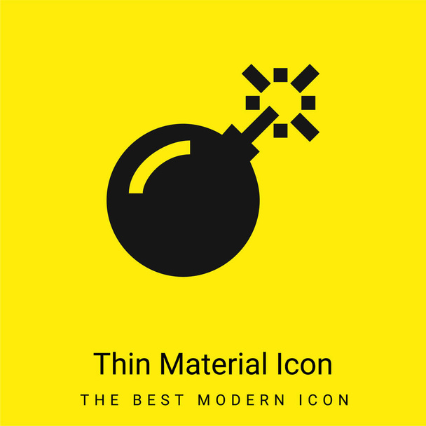 Bomba minimální jasně žlutý materiál ikona - Vektor, obrázek