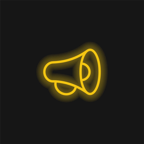 Ogłoszenie ikona żółtego świecącego neonu - Wektor, obraz