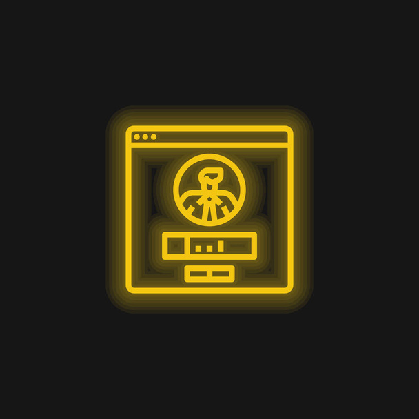 Számlát sárga izzó neon ikon - Vektor, kép