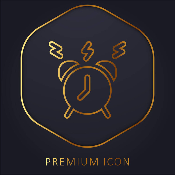 Alarma de línea dorada logotipo premium o icono - Vector, Imagen