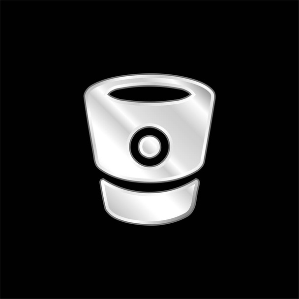 Bitbucket Logo postříbřená kovová ikona - Vektor, obrázek