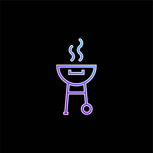 Barbacoa con icono de vector degradado azul humo - Vector, imagen