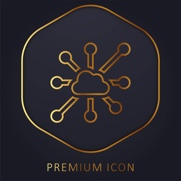 Big Data gouden lijn premium logo of pictogram - Vector, afbeelding