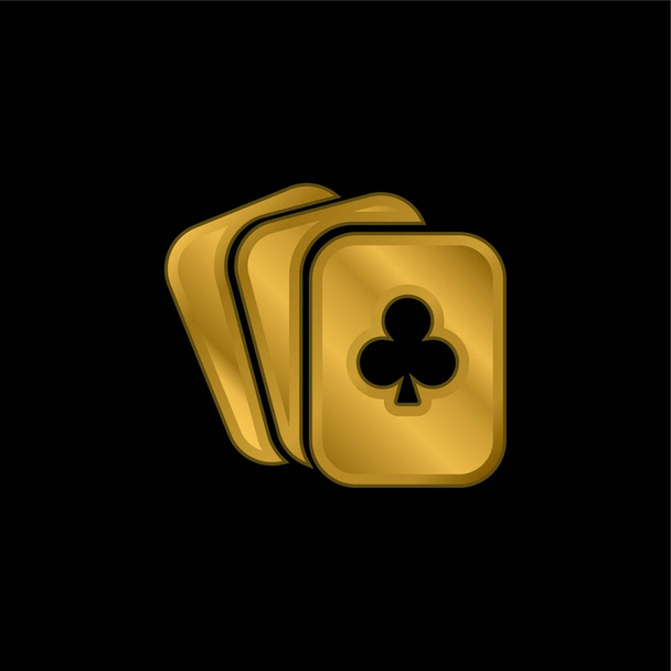 Karty mostowe złocone metaliczna ikona lub wektor logo - Wektor, obraz