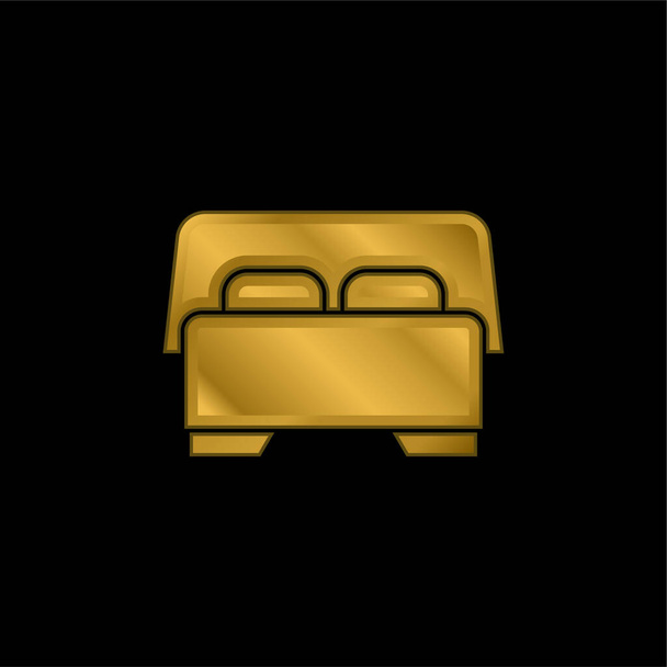 ベッドゴールドメッキ金属アイコンやロゴベクトル - ベクター画像
