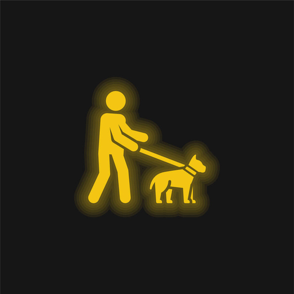 Сліпа жовта сяюча неонова ікона
 - Вектор, зображення