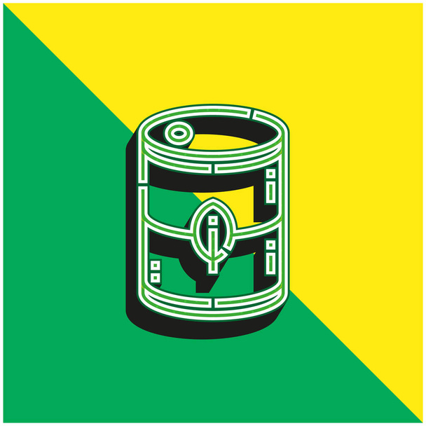 Biodiesel verde y amarillo moderno vector 3d icono logotipo - Vector, Imagen