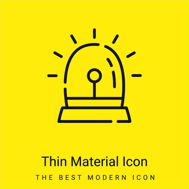 Alarme mínimo ícone material amarelo brilhante - Vetor, Imagem