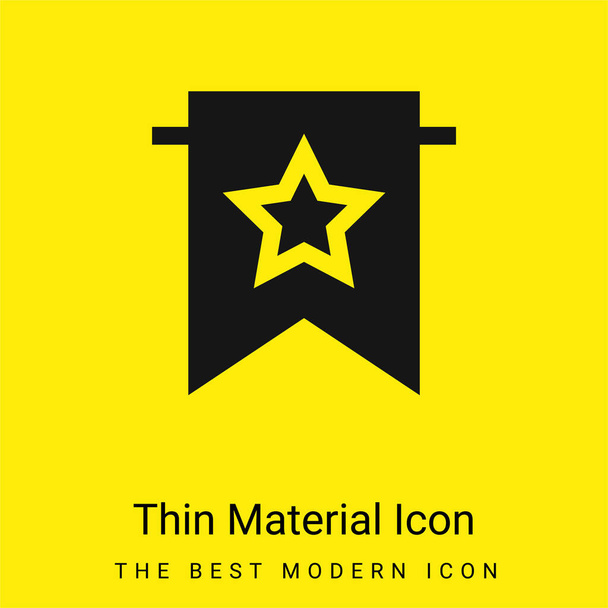 Bladwijzer minimaal helder geel materiaal icoon - Vector, afbeelding