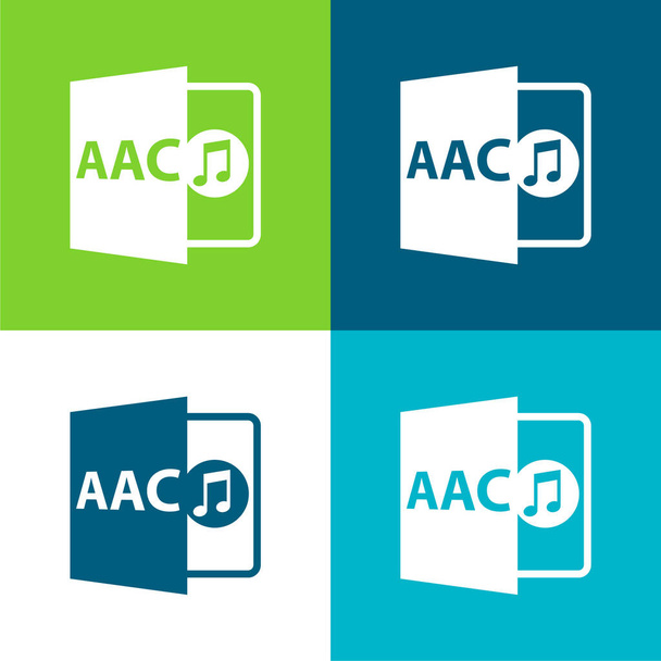 Acc Bestand Formaat Symbool Vlak vier kleuren minimale pictogram set - Vector, afbeelding