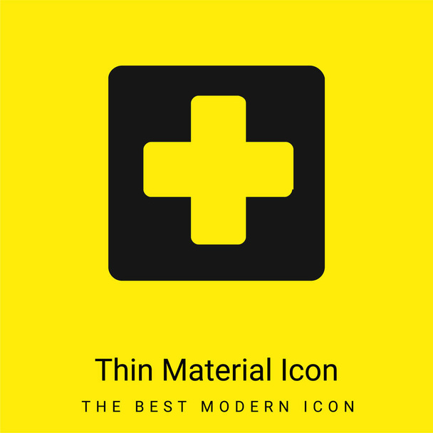 Přidat tlačítko s minimální jasně žlutou ikonou materiálu - Vektor, obrázek
