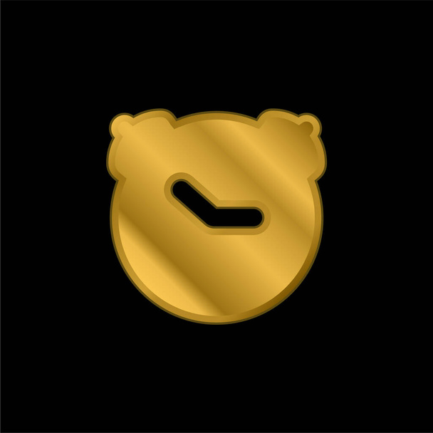 Нагадування Годинник Золота металева іконка або вектор логотипу
 - Вектор, зображення