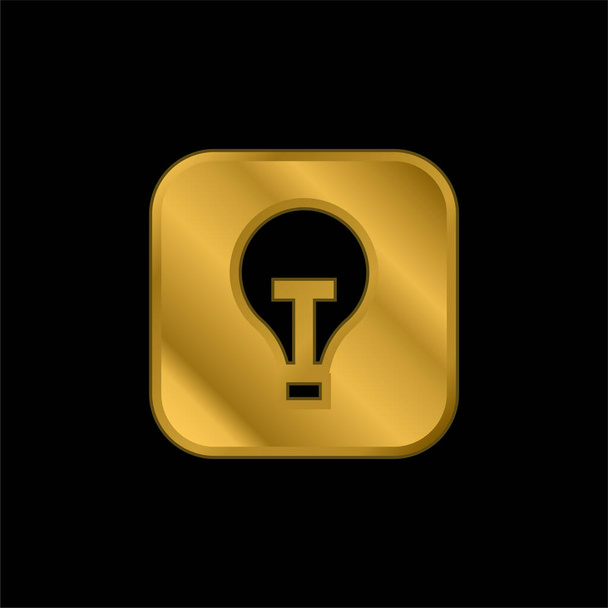 Ícone metálico banhado a ouro Apple ou vetor de logotipo - Vetor, Imagem