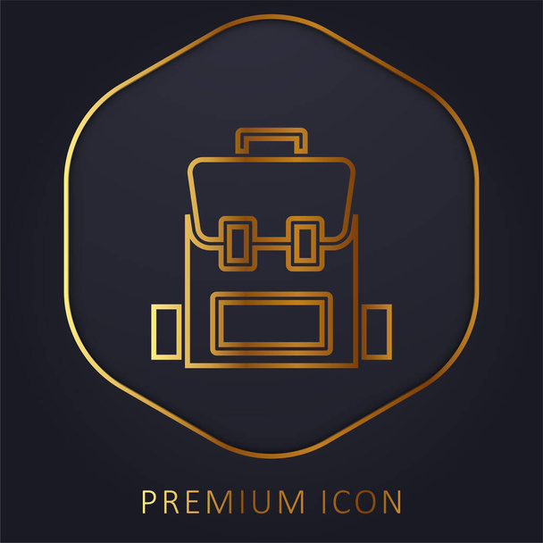 Batoh zlatá čára prémie logo nebo ikona - Vektor, obrázek