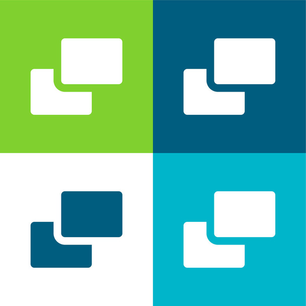 Háttér Lapos négy szín minimális ikon készlet - Vektor, kép