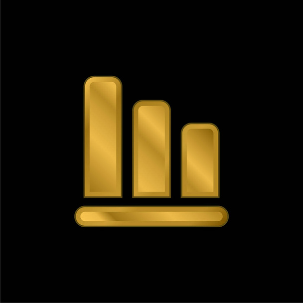 Bars Of Descending Graphic gold plated metalic icon or logo vector - Vector, Image