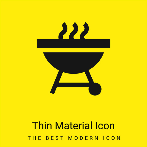 Ícone de material amarelo brilhante mínimo churrasco - Vetor, Imagem