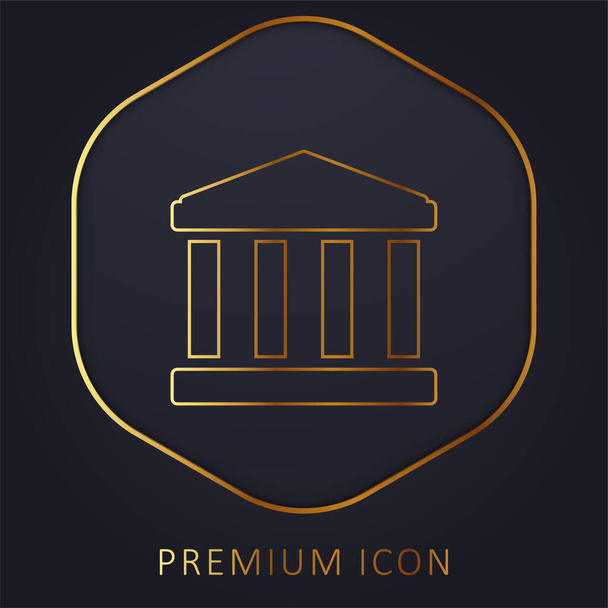 Логотип или иконка золотой линии антикварного здания - Вектор,изображение