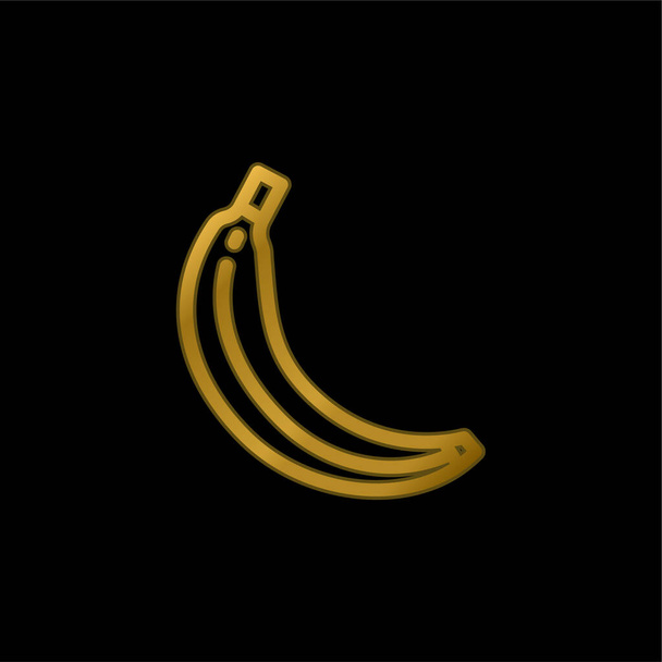 Goud vergulde banaan icoon of logo vector - Vector, afbeelding