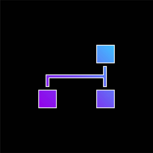 Blockschema von drei schwarzen Quadraten blaues Gradientenvektorsymbol - Vektor, Bild